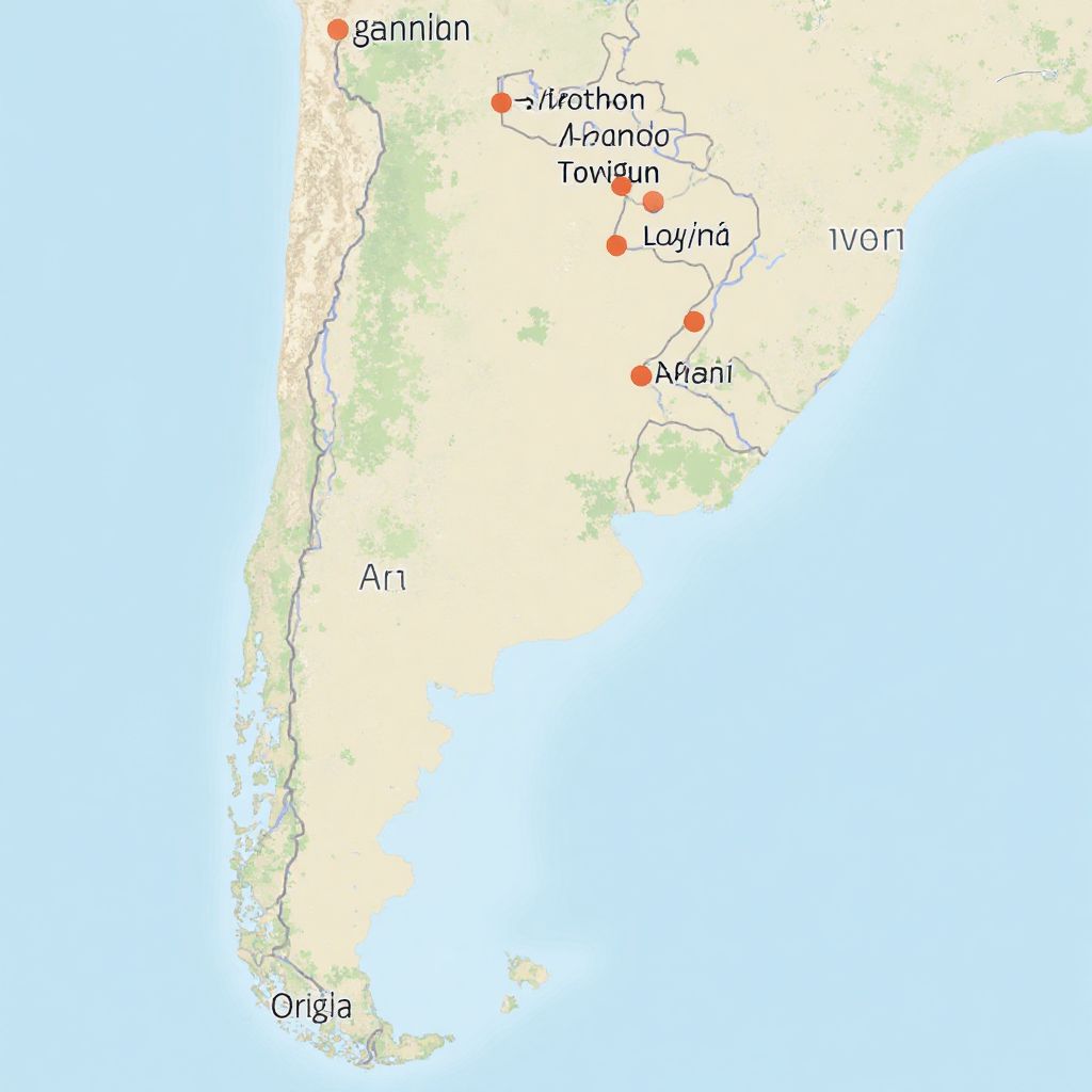Mapa de estaciones de servicio en Argentina