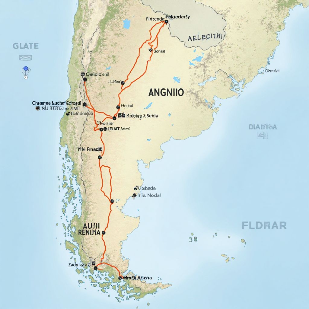 Mapa de rutas de Argentina